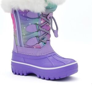 Purple and Pink Kids Snow Boots